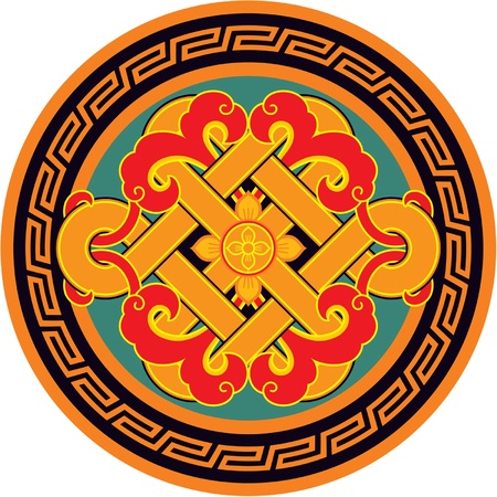 Vector Oriental Round Rosette のイラスト素材