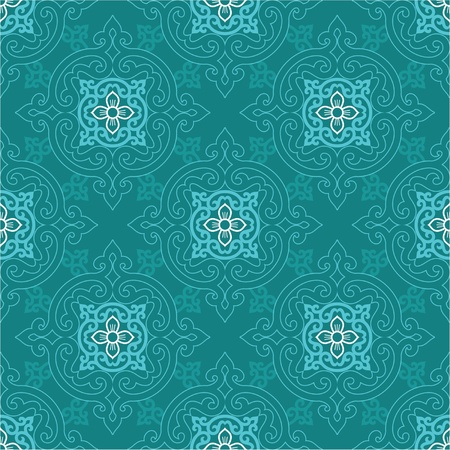 Seamless Oriental Tile (background, wallpaper, pattern, texture) のイラスト素材