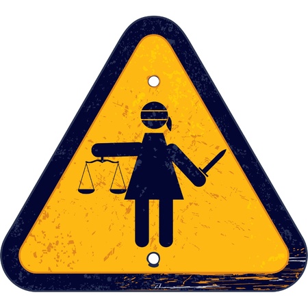 Warning Road Sign with Femidaのイラスト素材