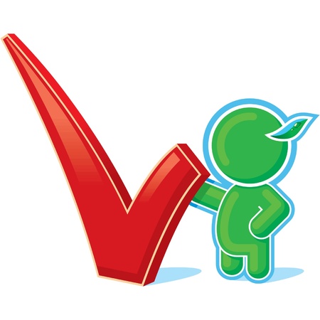 Green Hero with Positive Checkmark のイラスト素材