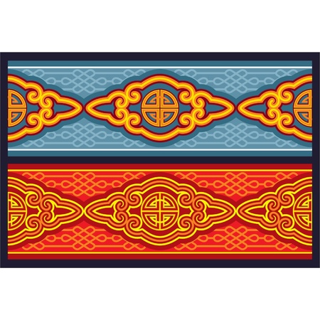 Oriental Seamless Pattern / Border のイラスト素材