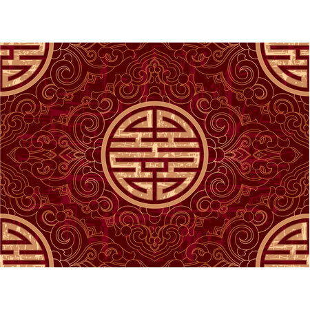 Oriental Seamless Tile (wallpaper background texture) のイラスト素材