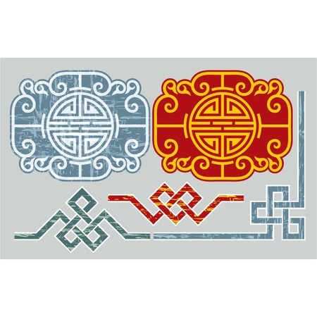 Set of Oriental Design Elementsのイラスト素材