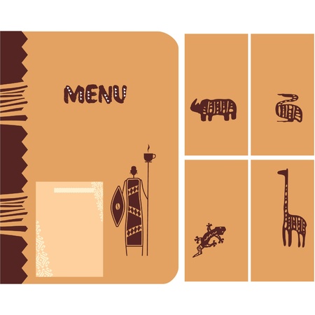 Set of African Design Elements - Menuのイラスト素材