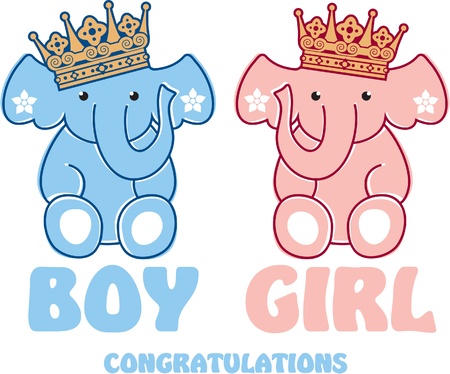 Cute Baby Elephantsのイラスト素材