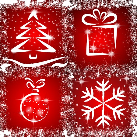 icons with a Christmas theme.のイラスト素材