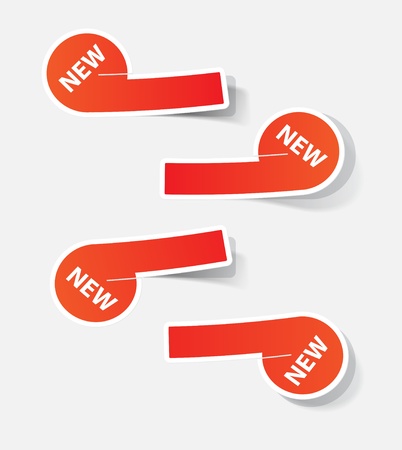 New red vector lebels. Vector Illustration EPS10.のイラスト素材