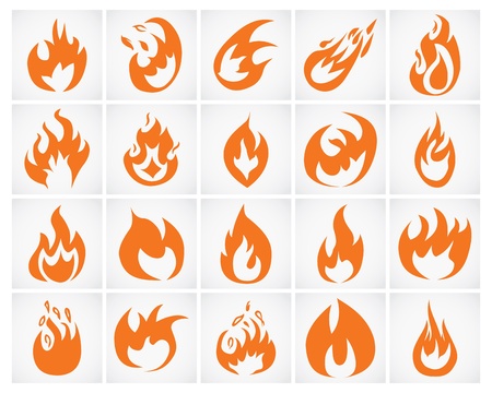 Set of various fire elements  illustration のイラスト素材