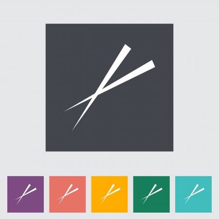 Chopsticks. Single flat icon. Vector illustration.のイラスト素材