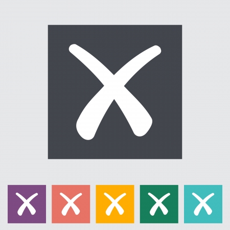 Delete button. Single flat icon. Vector illustration.のイラスト素材