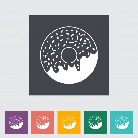 Donut. Single flat icon. Vector illustration.のイラスト素材