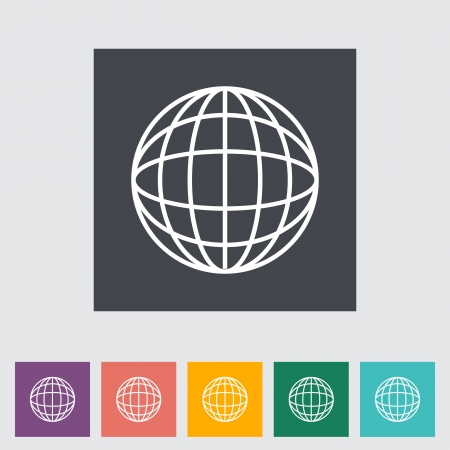 Simple World globe. Flat icon. Vector illustration .のイラスト素材