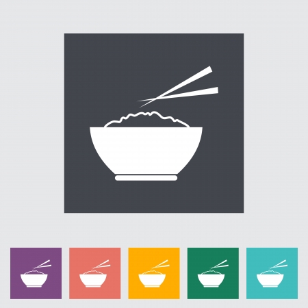Rice. Single flat icon illustration.のイラスト素材