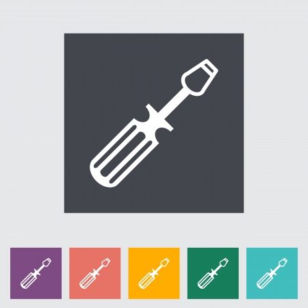 Screwdriver single flat icon illustration.のイラスト素材