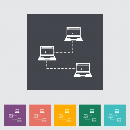 Computer network single flat icon. Vector illustration.のイラスト素材