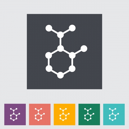 Molecule. Single flat icon.のイラスト素材