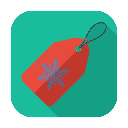 Christmas tag. Single flat icon on the button. Vector illustration.のイラスト素材