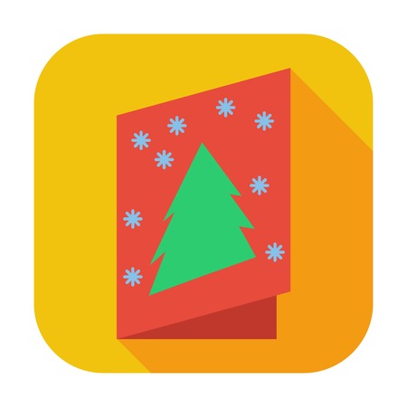 Christmas postcard. Single flat icon on the button. Vector illustration.のイラスト素材
