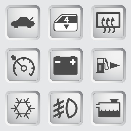 Icons for the control panel of the car. Vector illustration.のイラスト素材