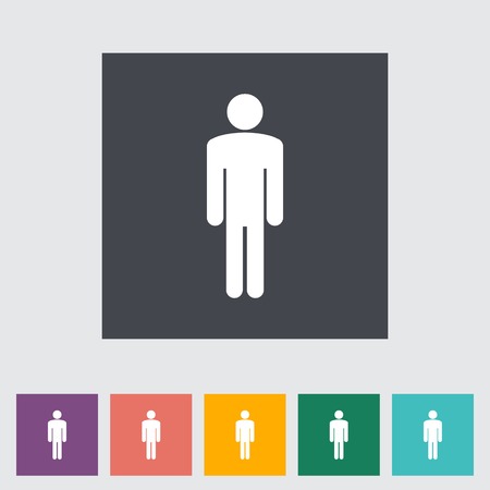 Male gender sign. Single flat icon on the button. Vector illustration.のイラスト素材