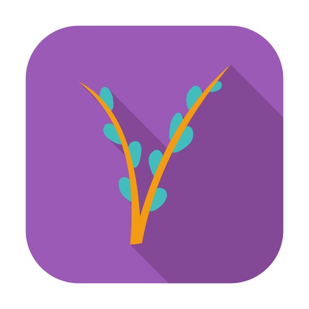 Pussy-willow single flat color icon illustration.のイラスト素材