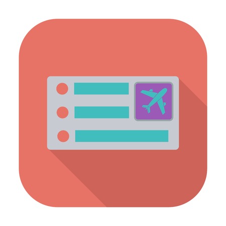 Air ticket. Single flat color icon illustration.のイラスト素材