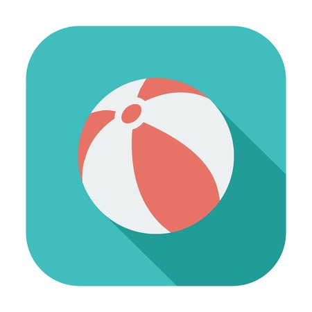 Beach ball. Single color flat icon illustration.のイラスト素材