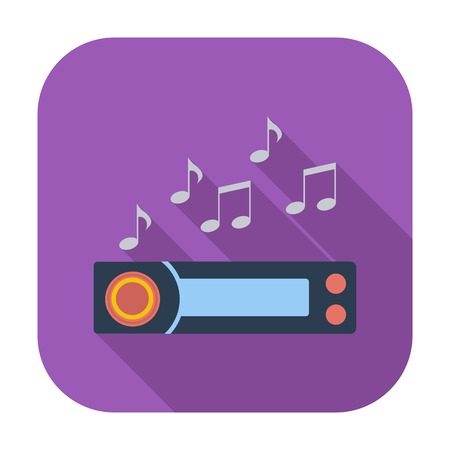 Car radio. Single flat color icon illustration.のイラスト素材