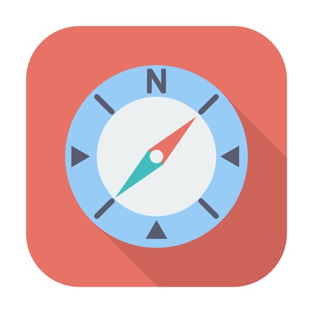 Compass. Single flat color icon illustration.のイラスト素材