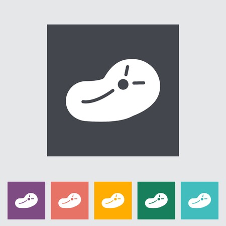 Meat. Single flat icon on the button. のイラスト素材