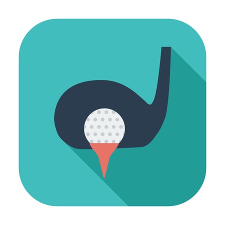 Golf. Single flat color icon. のイラスト素材