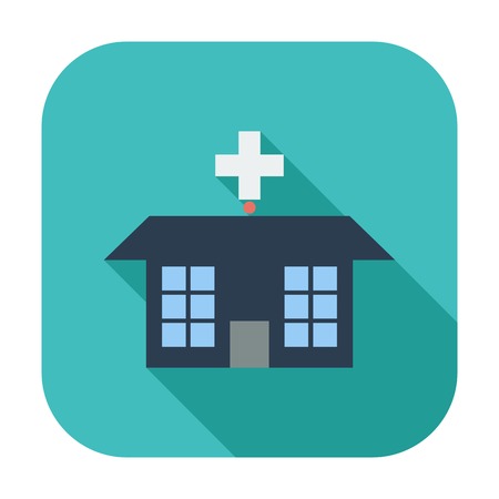 Hospital. Single color flat icon.のイラスト素材