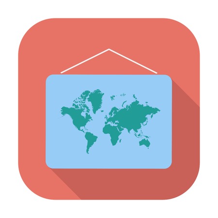 Map. Single flat color icon. のイラスト素材