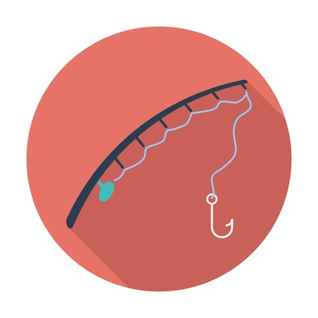 Fishing rod. Single flat color icon. のイラスト素材
