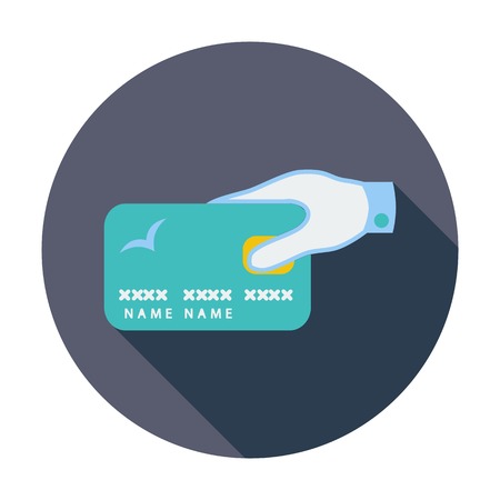 Credit card. Single flat color icon. Vector illustration.のイラスト素材