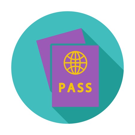 Passport. Single flat color icon. Vector illustration.のイラスト素材
