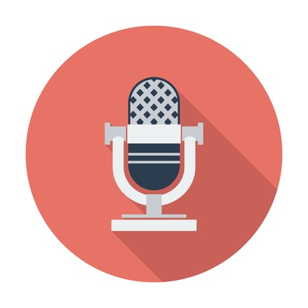 Vintage microphone. Single flat color icon. Vector illustration.のイラスト素材