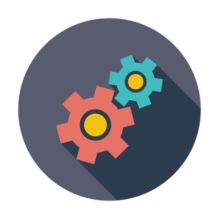 Gear. Single flat color icon. Vector illustration.のイラスト素材