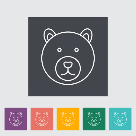 Bear outline icon on the buttonのイラスト素材