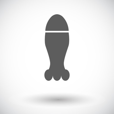 Bomb. Single flat icon on white backgroundのイラスト素材
