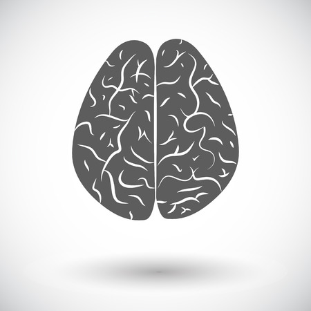 Human brain. Single flat icon on white backgroundのイラスト素材