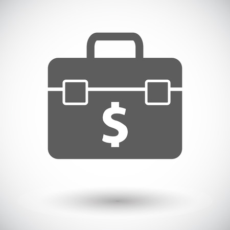 Briefcase. Single flat icon on white backgroundのイラスト素材