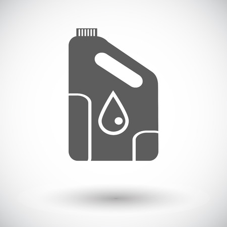Bottle of engine oil. Single flat icon on white backgroundのイラスト素材
