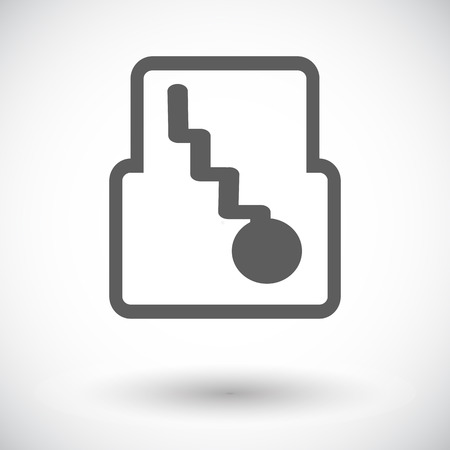 Automatic gear. Single flat icon on white backgroundのイラスト素材