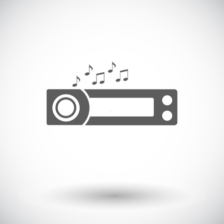 Car radio. Single flat icon on white backgroundのイラスト素材