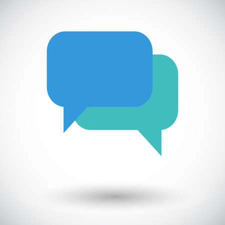 Chat bubbles flat icon on white backgroundのイラスト素材
