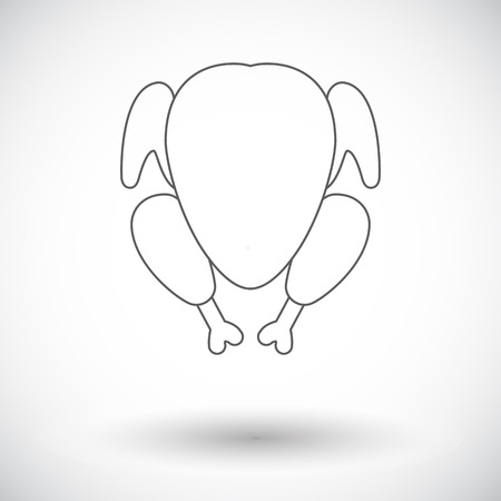 Chicken flat icon on white backgroundのイラスト素材