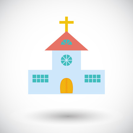 Church flat icon on white backgroundのイラスト素材