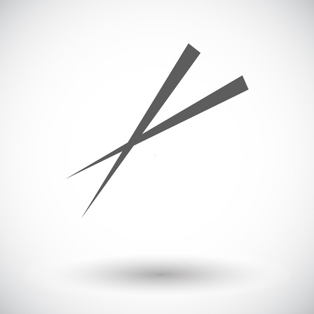 Chopsticks flat icon on white backgroundのイラスト素材