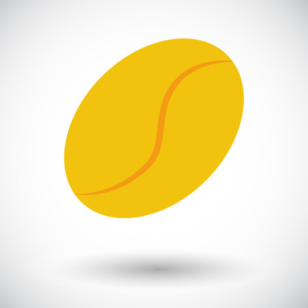 Coffee bean. Single flat icon on white background. Vector illustration.のイラスト素材